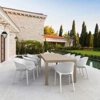 Sky Pro Extendable Dining Set 11 Piece Taupe - White ISP7641S